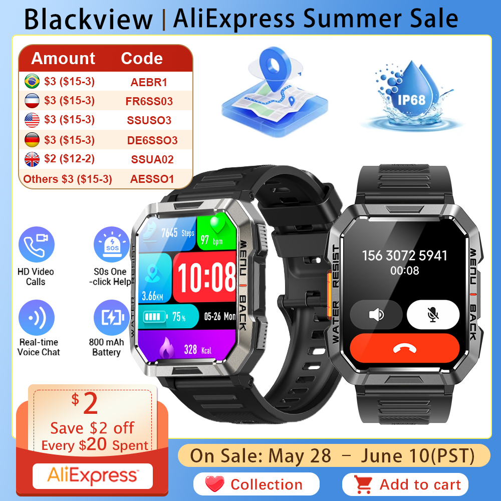 Electronics Quiz - Blackview R60 Bluetooth Call Smartwatch 1.96''