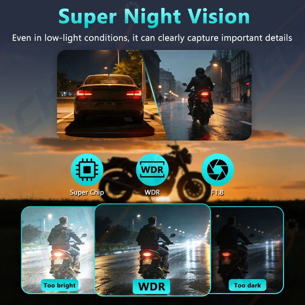 Motorcycle DVR 2K HD WiFi With - Compact Camera Mirrorless บทวิจารณ์และราคา