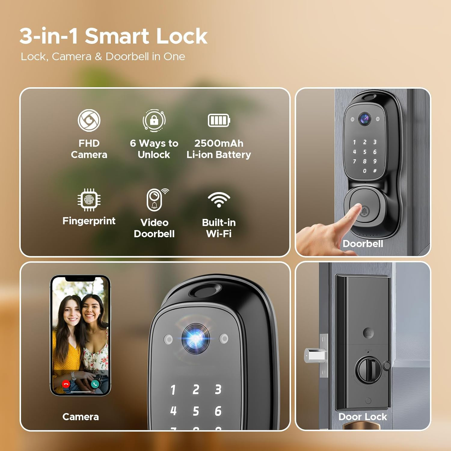 Tuya Wifi Smart Door Lock ‎Cam - Electronics & Gadgets Icon บทวิจารณ์และราคา