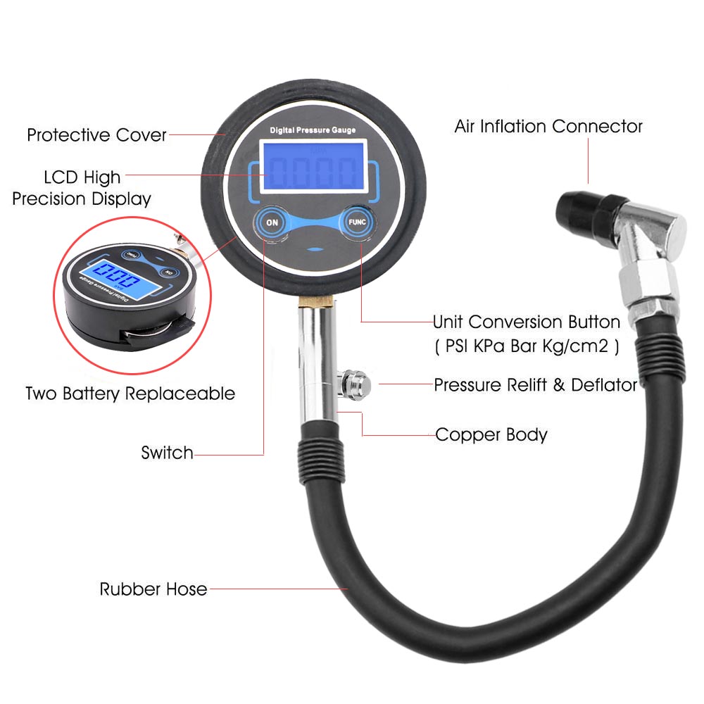 0-200Psi Tire Pressure Gauge M - Electronics Quiz บทวิจารณ์และราคา
