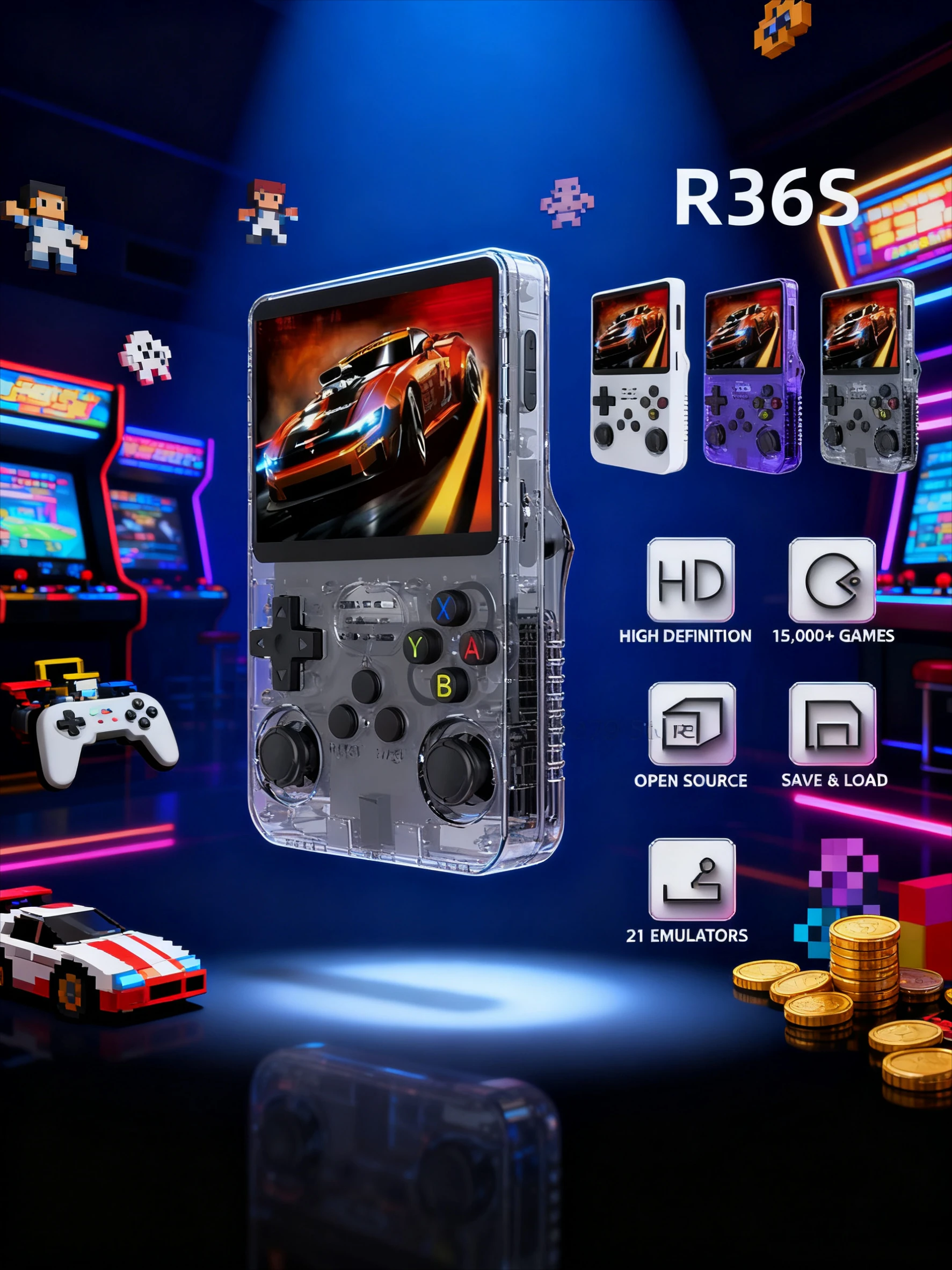 128G R36S Retro Handheld Video - Handheld Game Console บทวิจารณ์และราคา